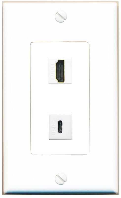 HDMI USBC Wall Plate [White]