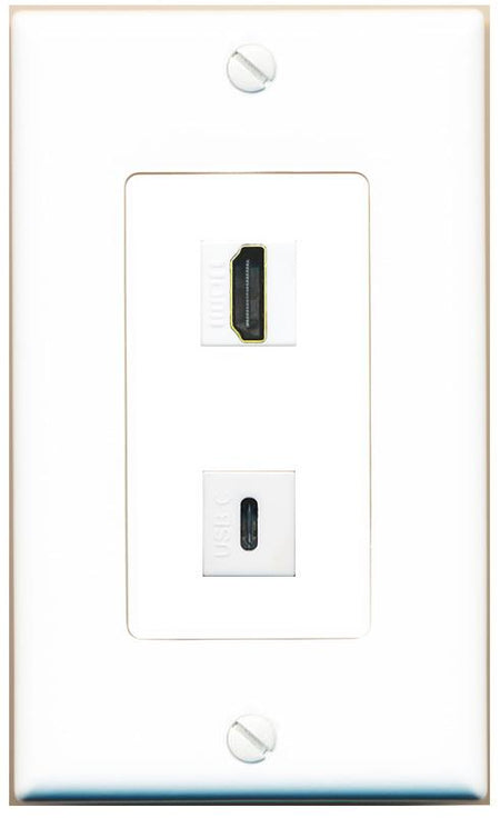HDMI USBC Wall Plate [White]