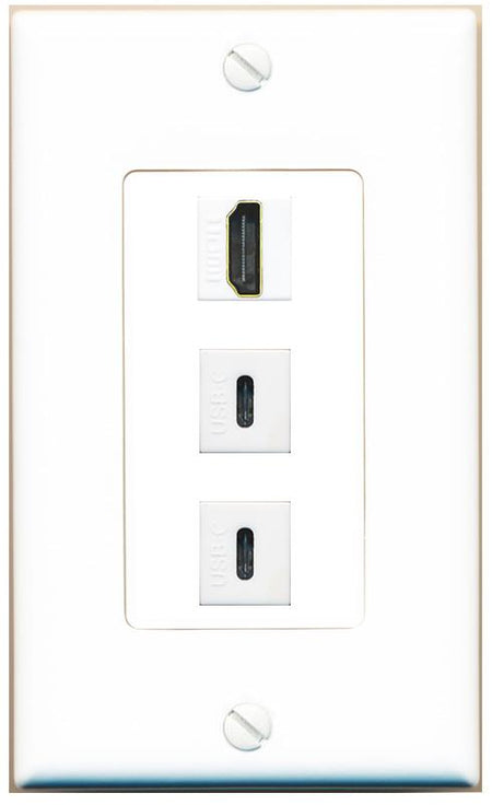 HDMI 2 USBC Wall Plate [White]