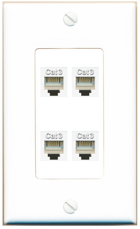 RiteAV 4 PHONE Wall Plate [White]