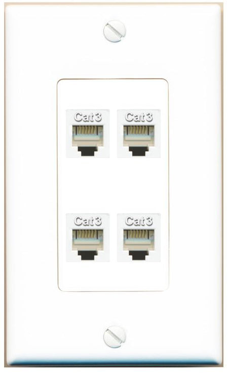 RiteAV 4 PHONE Wall Plate [White]