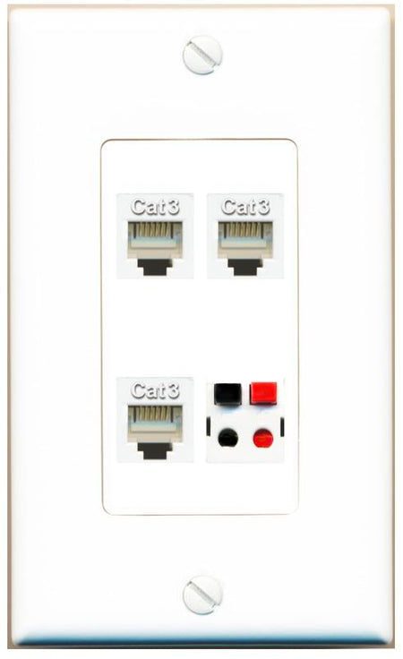 RiteAV 3 PHONE SPEAKER Wall Plate [White]