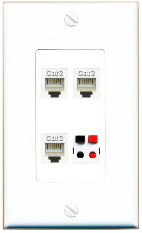 RiteAV 3 PHONE SPEAKER Wall Plate [White]