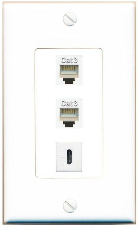 2 PHONE USBC Wall Plate [White]