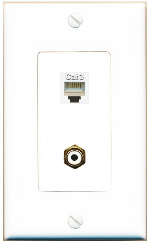 PHONE RCA-WHITE Wall Plate [White]