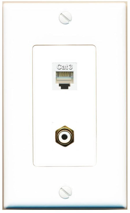 PHONE RCA-WHITE Wall Plate [White]