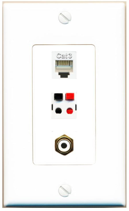 PHONE RCA-WHITE SPEAKER Wall Plate [White]
