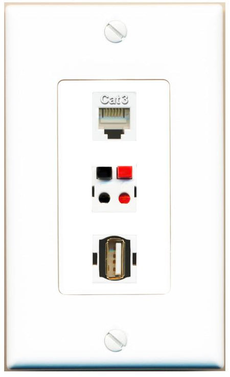 PHONE SPEAKER USB2 Wall Plate [White]