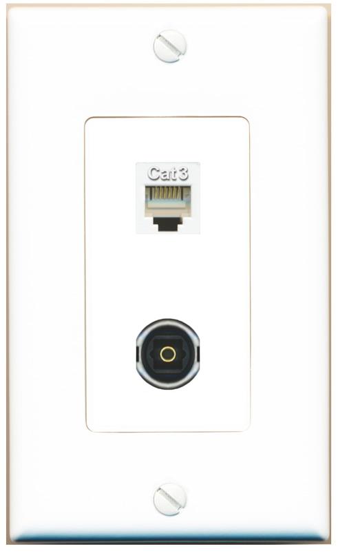 PHONE TOSLINK Wall Plate [White]