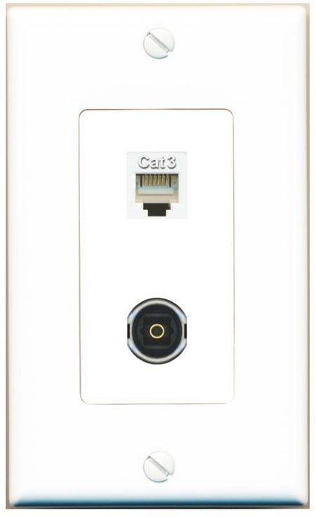 PHONE TOSLINK Wall Plate [White]