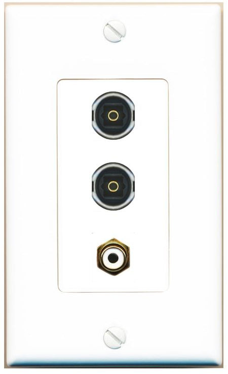 RCA-WHITE 2 TOSLINK Wall Plate [White]