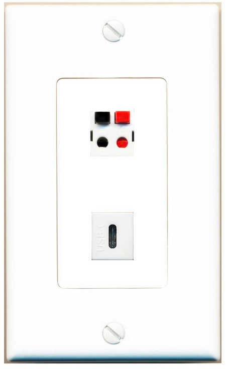 SPEAKER USBC Wall Plate [White]