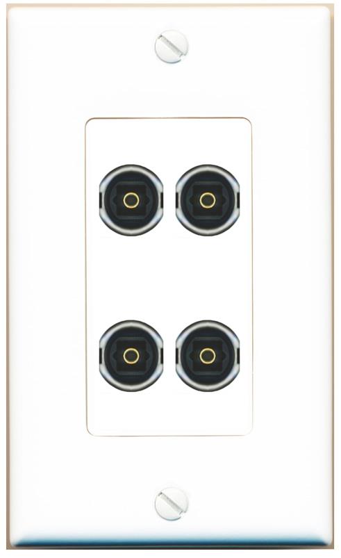 RiteAV 4 TOSLINK Wall Plate [White]