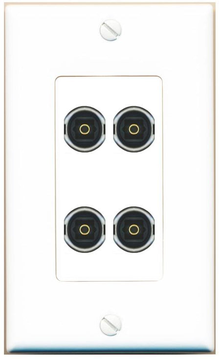 RiteAV 4 TOSLINK Wall Plate [White]