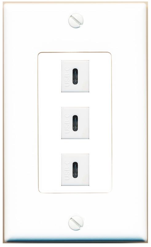 3 USBC Wall Plate [White]