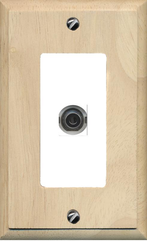 RiteAV -3.5mm Wall Plate [Wood/White]