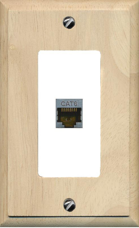 RiteAV -CAT6-SHIELDED Wall Plate [Wood/White]