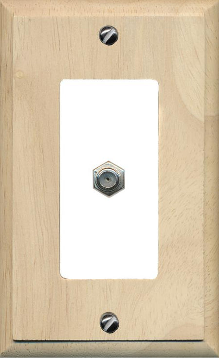 RiteAV -COAX Wall Plate [Wood/White]