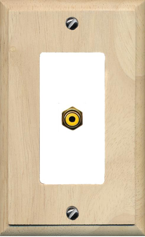 RiteAV -RCA-YELLOW Wall Plate [Wood/White]