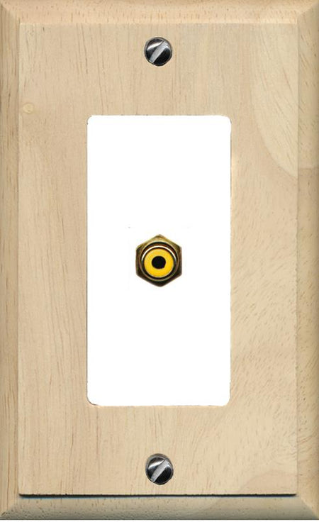 RiteAV -RCA-YELLOW Wall Plate [Wood/White]
