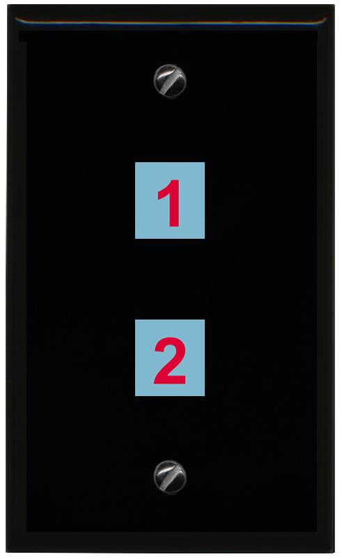 2 Port Custom Keystone Wall Plate Solid Black