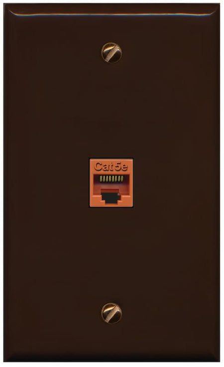 RiteAV -CAT5E-ORANGE Wall Plate Flat/Solid [Brown]