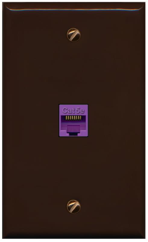 RiteAV -CAT5E-PURPLE Wall Plate Flat/Solid [Brown]