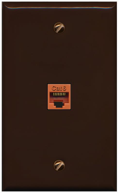 RiteAV -CAT6-ORANGE Wall Plate Flat/Solid [Brown]