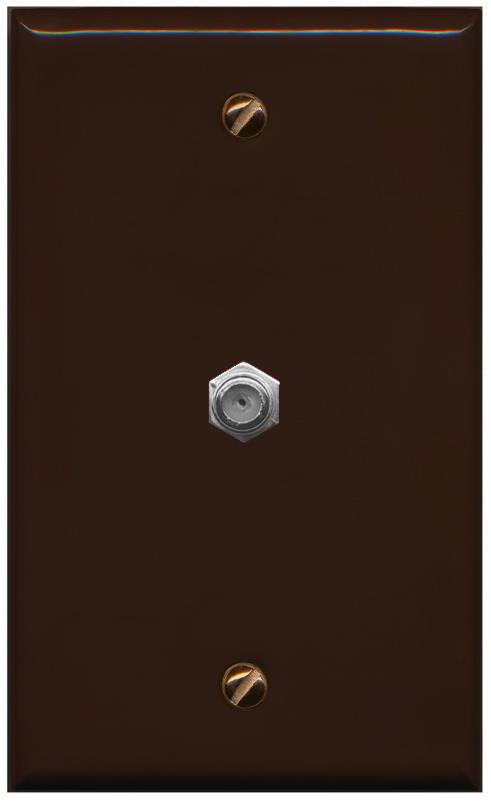 RiteAV -COAX Wall Plate Flat/Solid [Brown]
