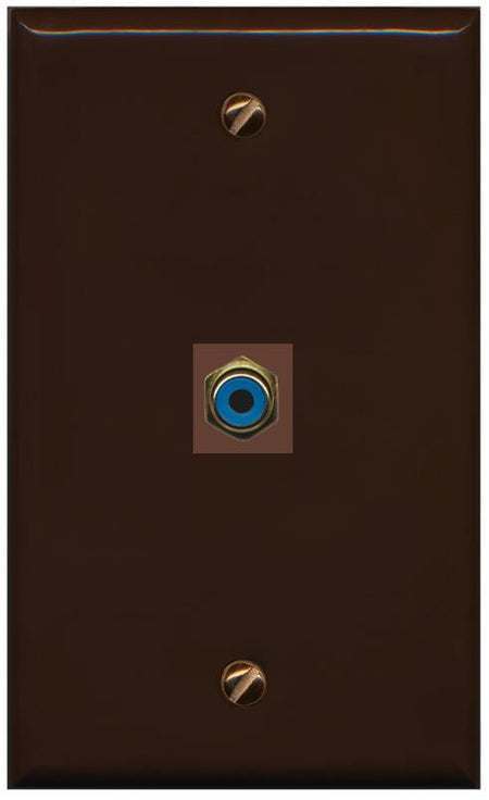 RiteAV -RCA-BLUE Wall Plate Flat/Solid [Brown]