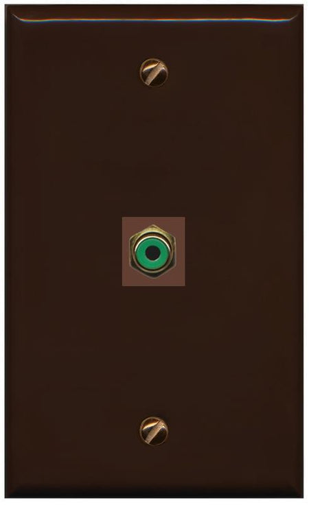 RiteAV -RCA-GREEN Wall Plate Flat/Solid [Brown]