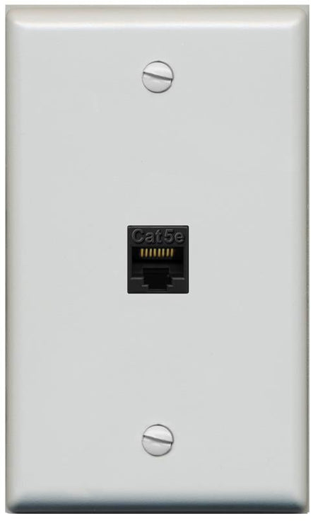 RiteAV -CAT5E-BLACK Wall Plate Flat/Solid [Gray]