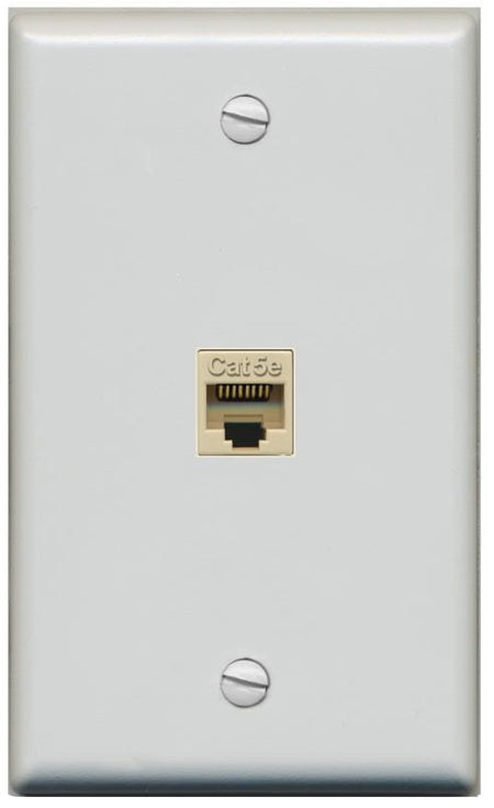 RiteAV -CAT5E-IVORY Wall Plate Flat/Solid [Gray]