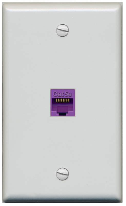 RiteAV -CAT5E-PURPLE Wall Plate Flat/Solid [Gray]