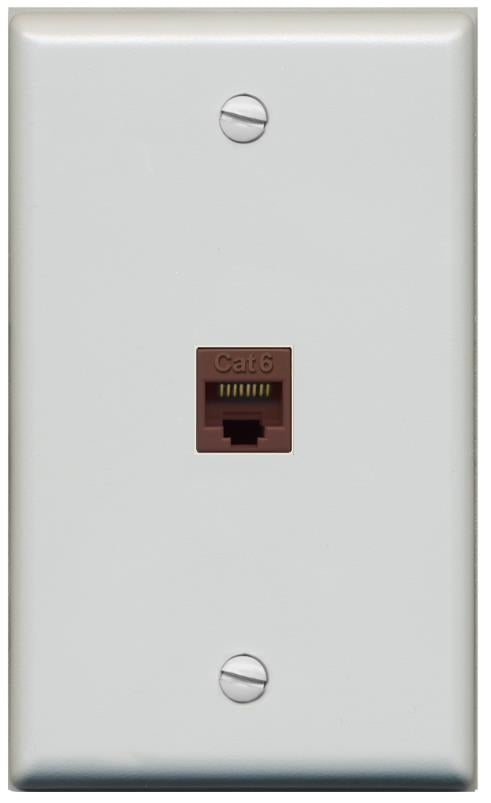 RiteAV -CAT6-BROWN Wall Plate Flat/Solid [Gray]