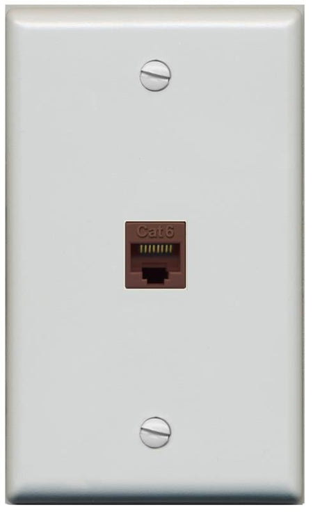 RiteAV -CAT6-BROWN Wall Plate Flat/Solid [Gray]