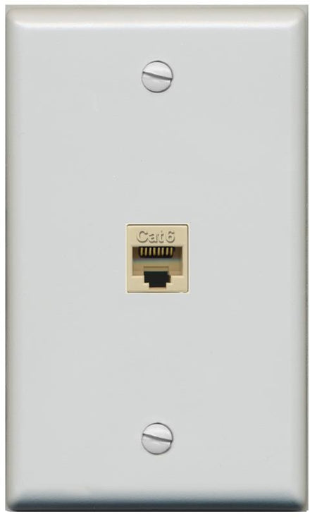 RiteAV -CAT6-IVORY Wall Plate Flat/Solid [Gray]