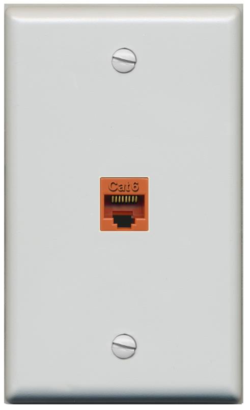 RiteAV -CAT6-ORANGE Wall Plate Flat/Solid [Gray]