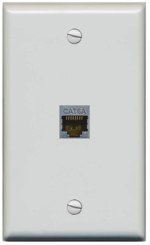 RiteAV -CAT6A Wall Plate Flat/Solid [Gray]