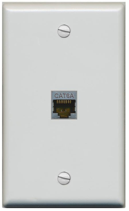 RiteAV -CAT6A Wall Plate Flat/Solid [Gray]