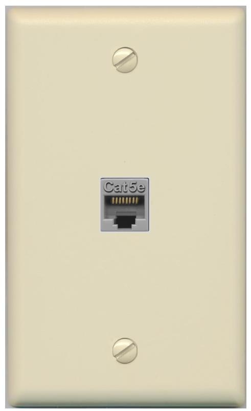 RiteAV -CAT5E-GRAY Wall Plate Flat/Solid [Ivory]