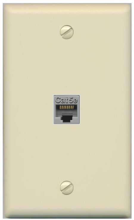 RiteAV -CAT5E-GRAY Wall Plate Flat/Solid [Ivory]