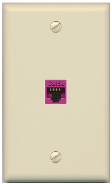 RiteAV -CAT5E-PINK Wall Plate Flat/Solid [Ivory]