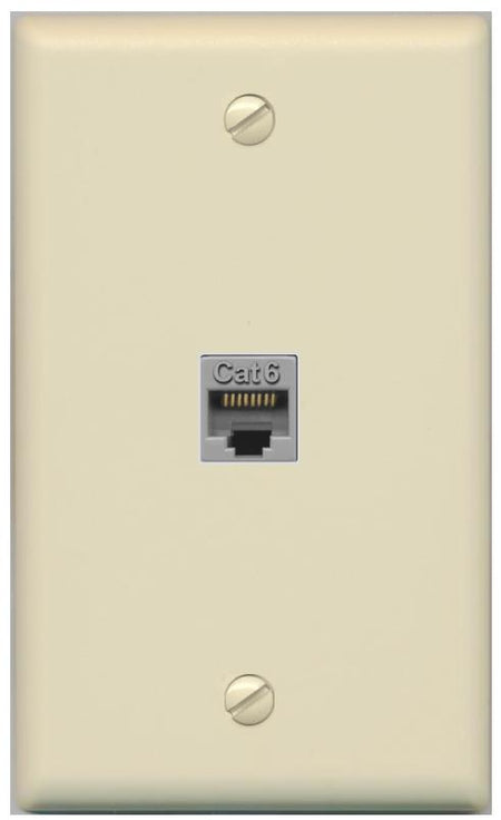 RiteAV -CAT6-GRAY Wall Plate Flat/Solid [Ivory]