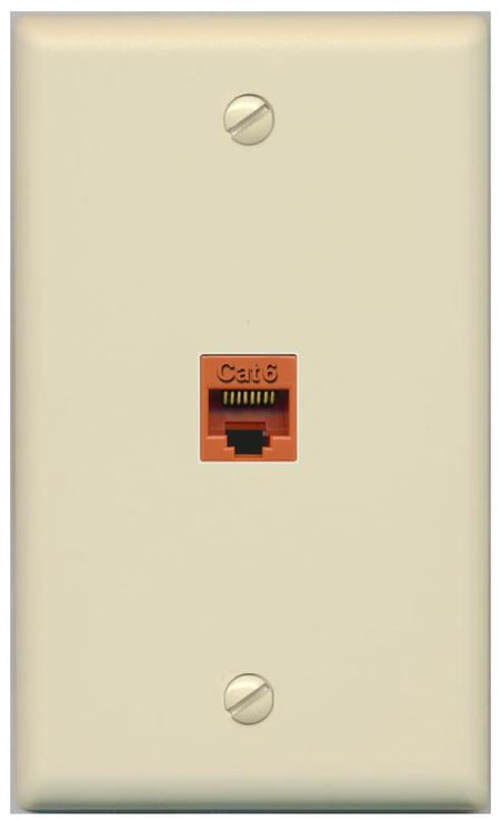 RiteAV -CAT6-ORANGE Wall Plate Flat/Solid [Ivory]