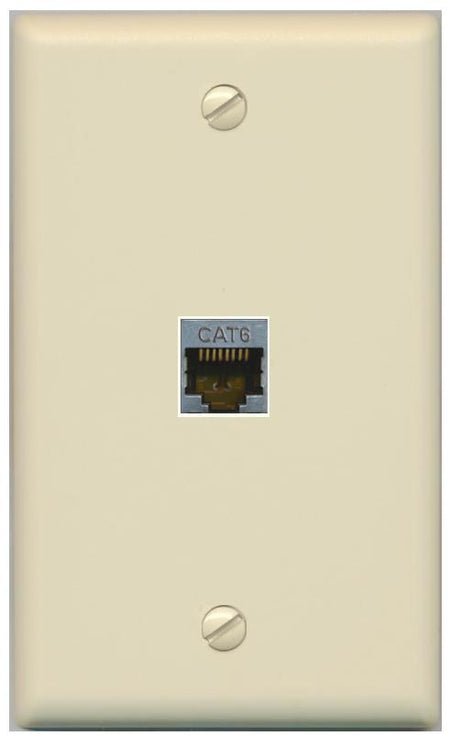 RiteAV -CAT6-SHIELDED Wall Plate Flat/Solid [Ivory]