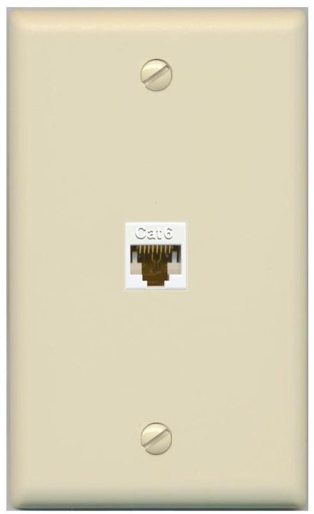 RiteAV -CAT6-WHITE Wall Plate Flat/Solid [Ivory]
