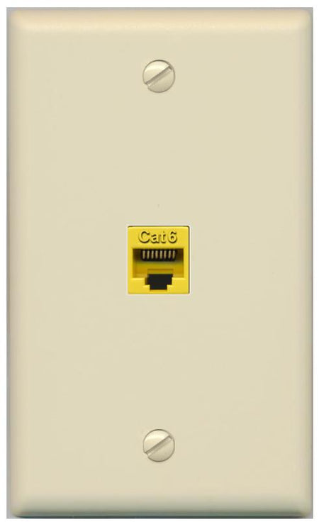 RiteAV -CAT6-YELLOW Wall Plate Flat/Solid [Ivory]