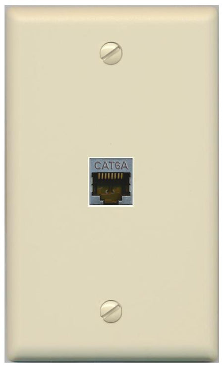 RiteAV -CAT6A Wall Plate Flat/Solid [Ivory]