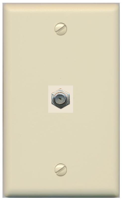 RiteAV -COAX Wall Plate Flat/Solid [Ivory]
